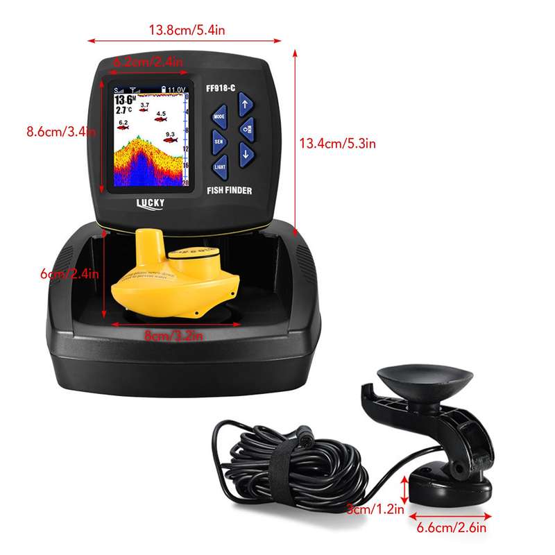 Portable Fish Finder Wireless Sonar Sensor Fishing Depth Finder Locator Fishfinder with Wired