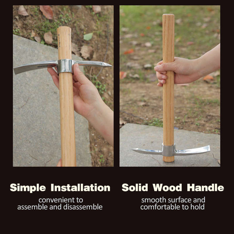 Outdoor Camping Multifunctional Pickaxe Hoe Heavy Duty Stainless Steel Pick Axe Hand Hoe with