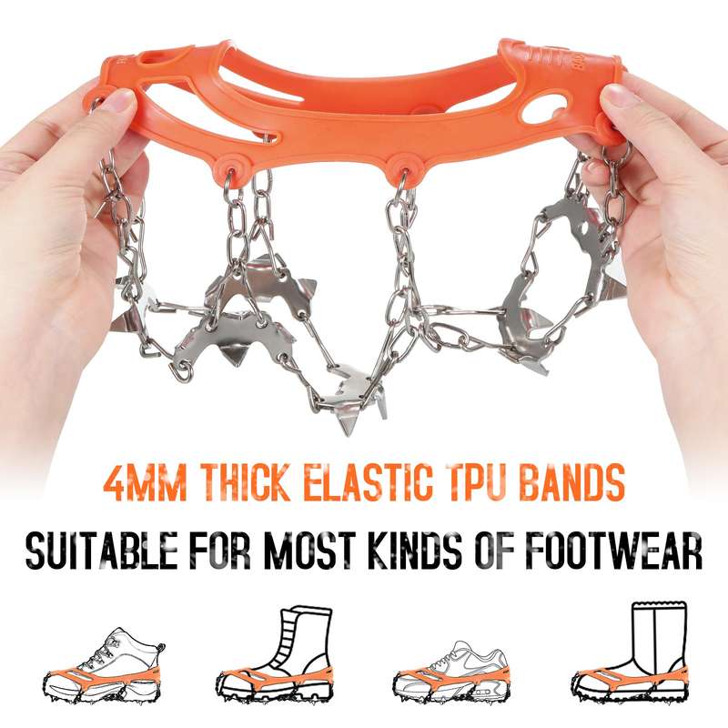 Traction Cleats with 24 Non-slip Spikes Snow Shoes Men Women Antiskid Shoes Climbing Crampons