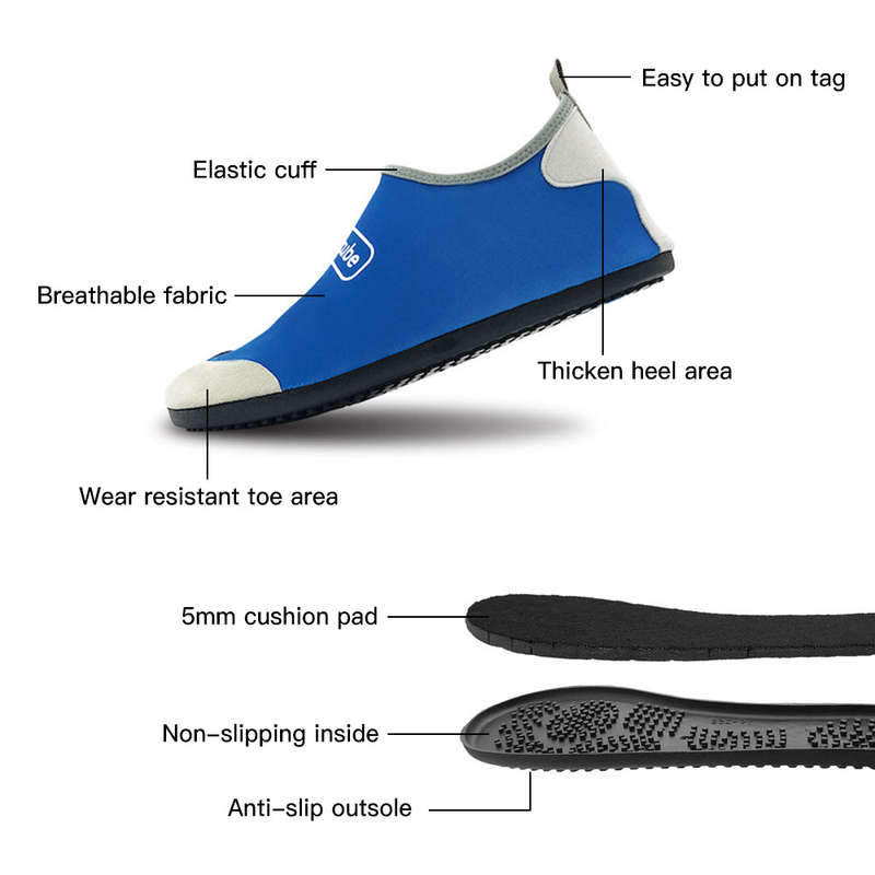 Unisex Barefoot Scuba Shoes Super Light Water Shoes Quick Dry Anti-Slip Diving Boots Beach Sh
