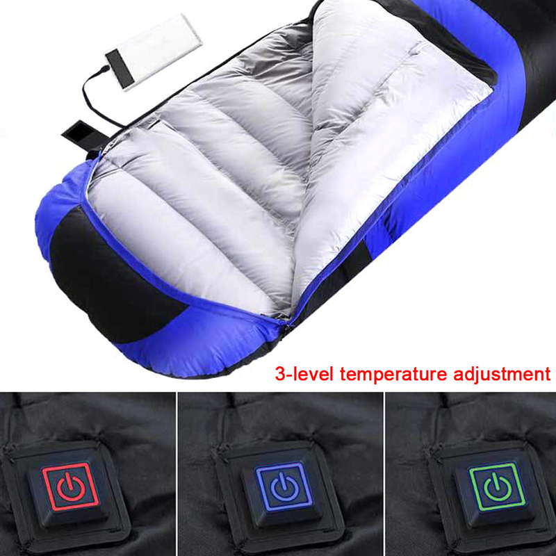 Heated Sleeping Bag for Adults USB Powered Heating Pad Waterproof Camping Warm Sleeping Bag w