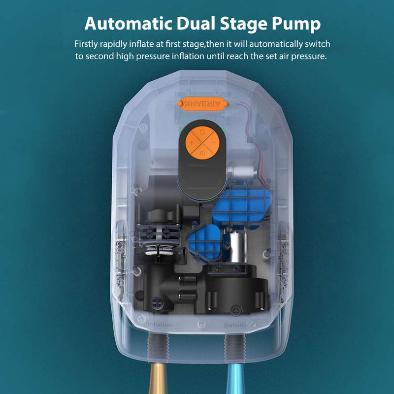 DC 12V Air Pump 20PSI Double Stage Portable Air Pump with 5PCS Air   Nozzles Inflatable Pump