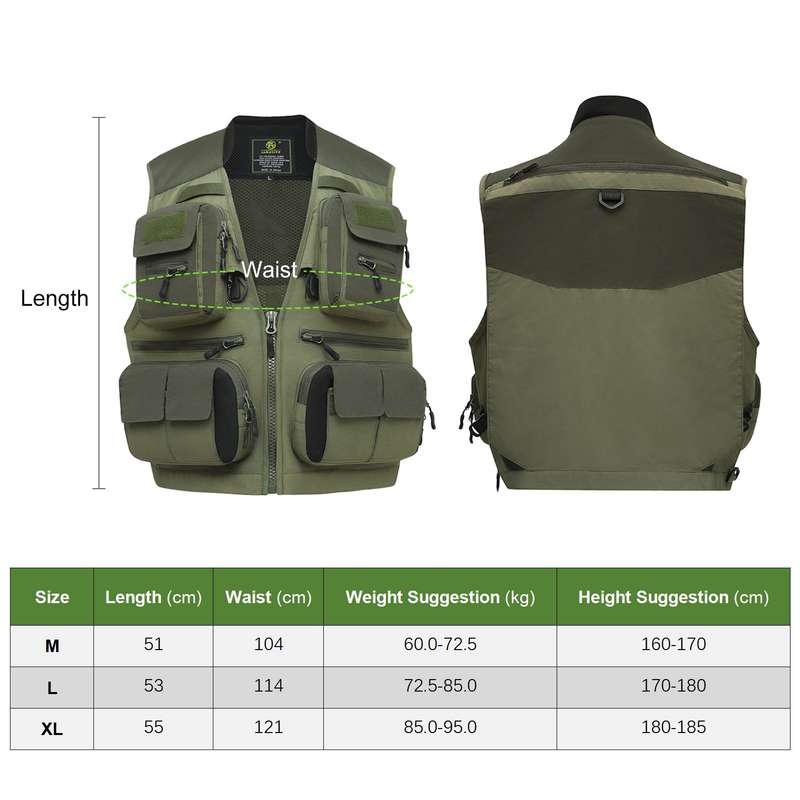 Mesh Fishing Vest Multi-pocket Outdoor Waistcoat Quick-Dry Sleeveless Jackets with Pockets fo