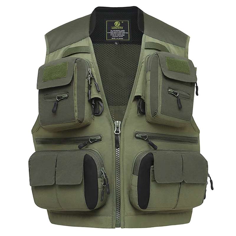 Mesh Fishing Vest Multi-pocket Outdoor Waistcoat Quick-Dry Sleeveless Jackets with Pockets fo