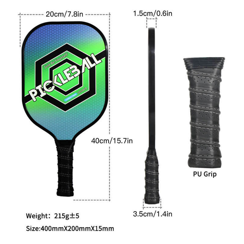 Ultralight Pickleball Paddle and Ball Set Carbon Fiber Surface Pickle Ball Racket 1 Paddles w