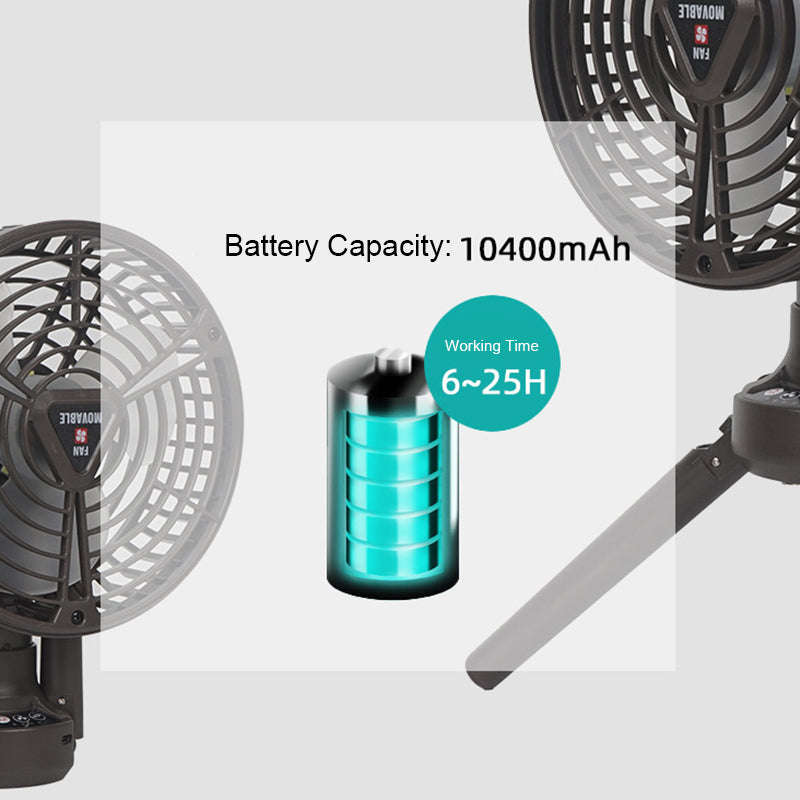 Camping Fans for Tents 10400mAh USB Rechargeable Battery Operated Fans with LED Lantern Foldi