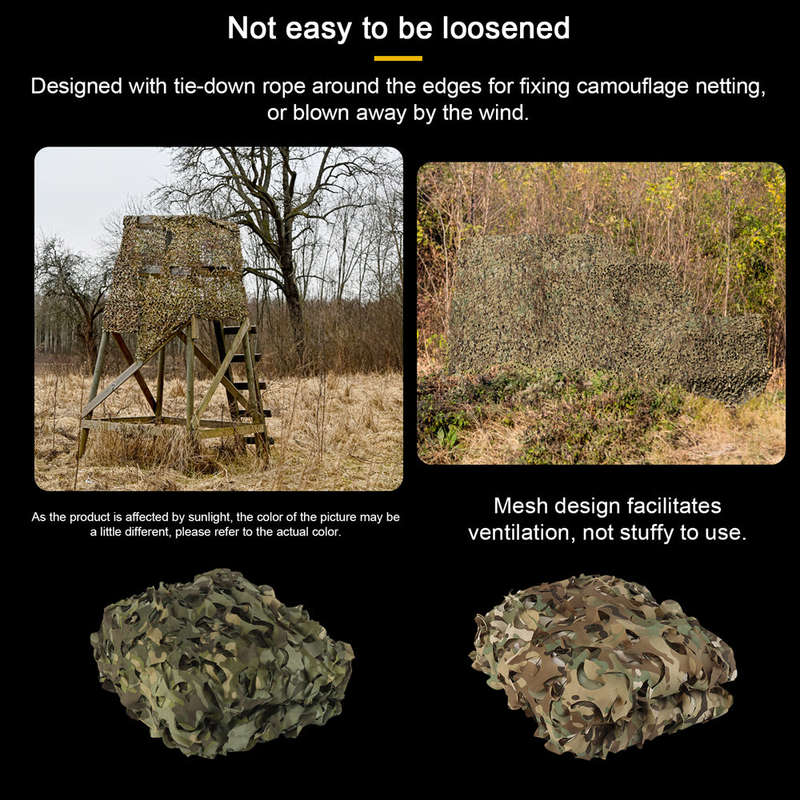 1.5x2m Woodland Camo Netting Tacticals Camouflage Net Lightweight Camping Sunshade Car Cover