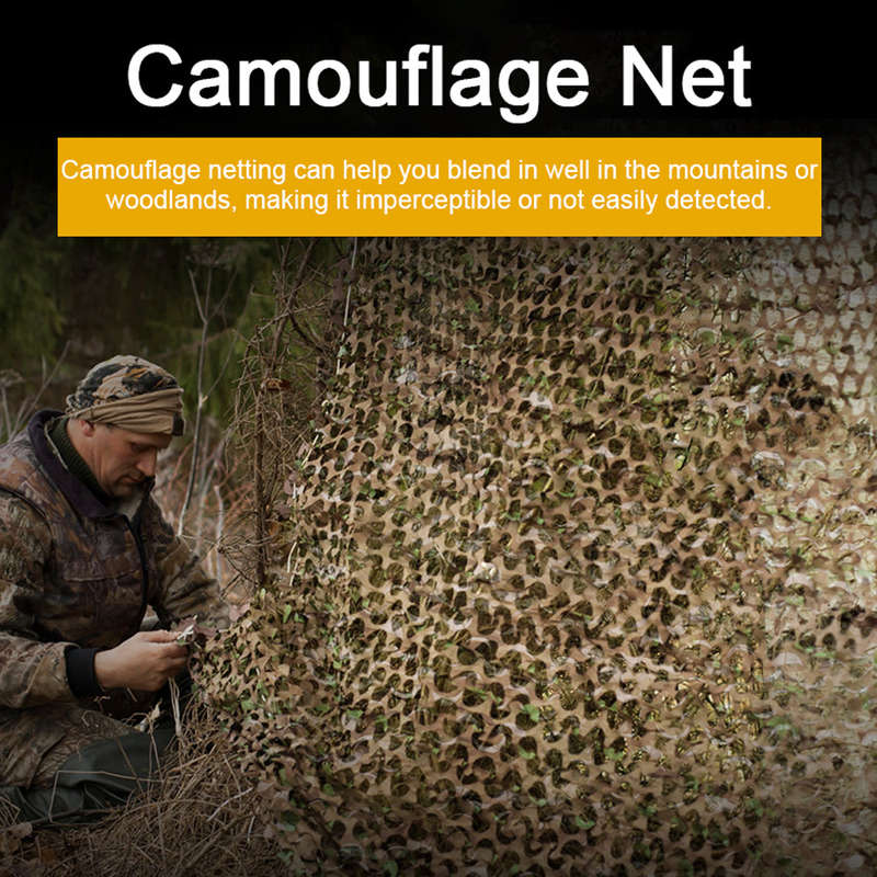 1.5x2m Woodland Camo Netting Tacticals Camouflage Net Lightweight Camping Sunshade Car Cover