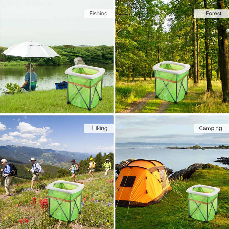 Outdoor Portable Folding Toilet Lightweight Comfortable Toilet Seat Chair for Camping Hiking