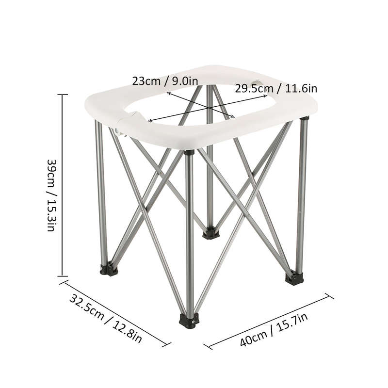 Outdoor Portable Folding Toilet Lightweight Comfortable Toilet Seat Chair for Camping Hiking