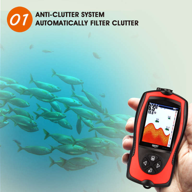 LUCKY FF1108-1CLA Portable Fish Finder 100M/300FT Depth Fish Alarm Wired Wireless Fish Detect