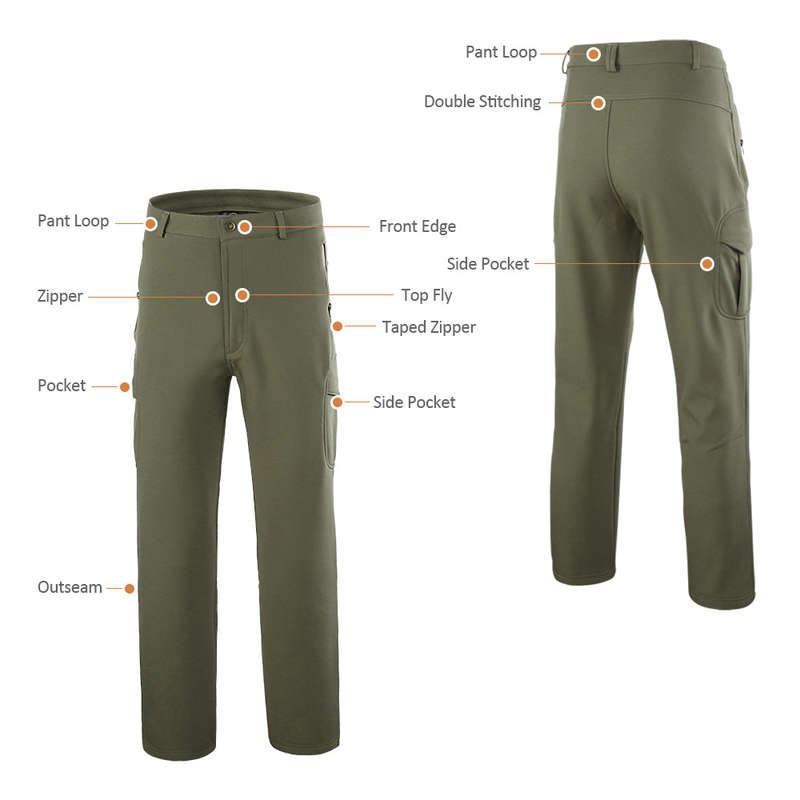 Men's Outdoor Sports Windproof Pants Fleece Lined Winter Warm Quick Drying Pants Trousers Cam