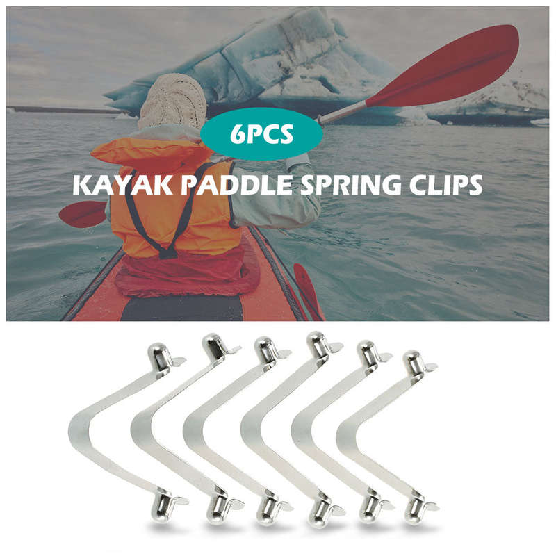 6pcs Kayak Paddle Spring Clips Tent Pole Clips Push Button Spring Snap Clip Locking Tube Pin
