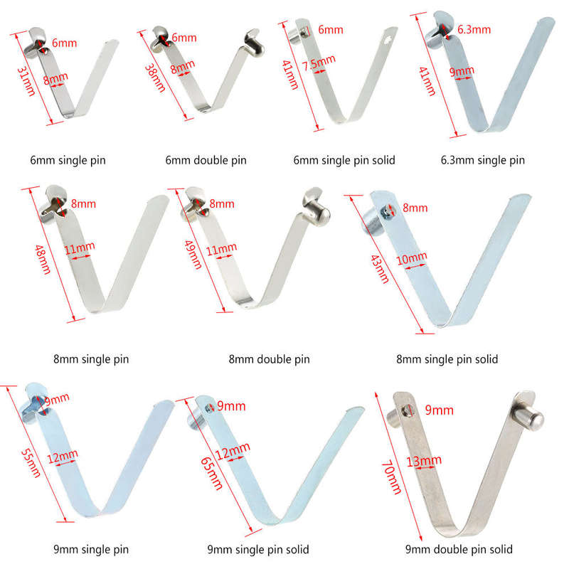 6pcs Kayak Paddle Spring Clips Tent Pole Clips Push Button Spring Snap Clip Locking Tube Pin