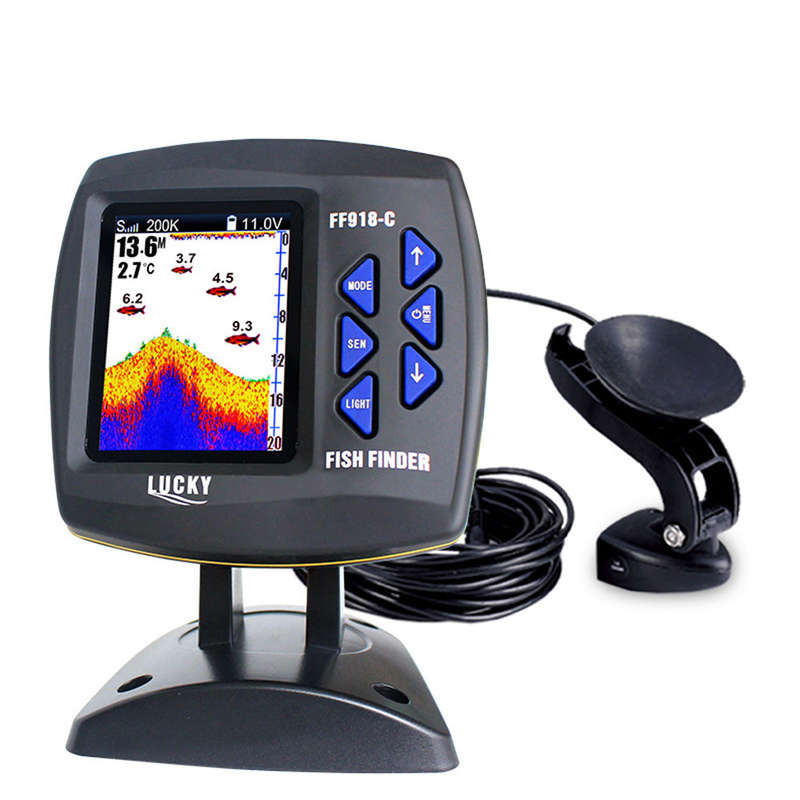 LUCKY FF918-C100DS Color Screen Wired Fish Finder Dual Frequency 328ft/100m Water Depth Boat