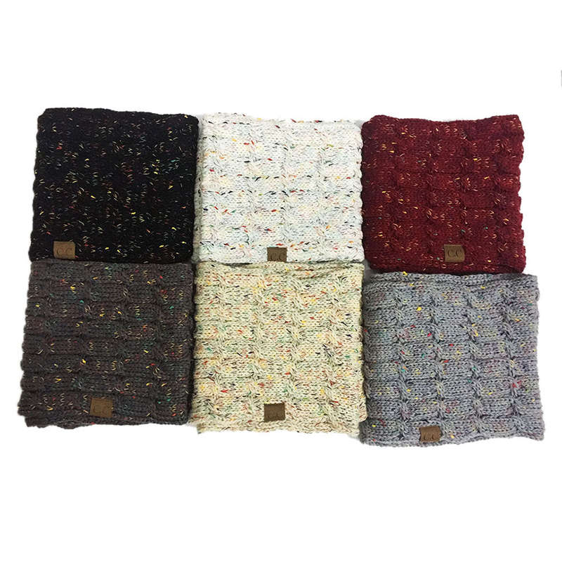 Winter Ribbed Knitted Scarf Thick Warm Wool Cashmere Circle Loop Ring Scarves Stylish Neck Wa