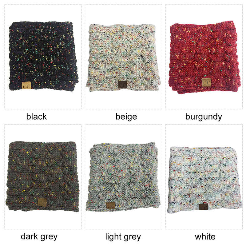 Winter Ribbed Knitted Scarf Thick Warm Wool Cashmere Circle Loop Ring Scarves Stylish Neck Wa