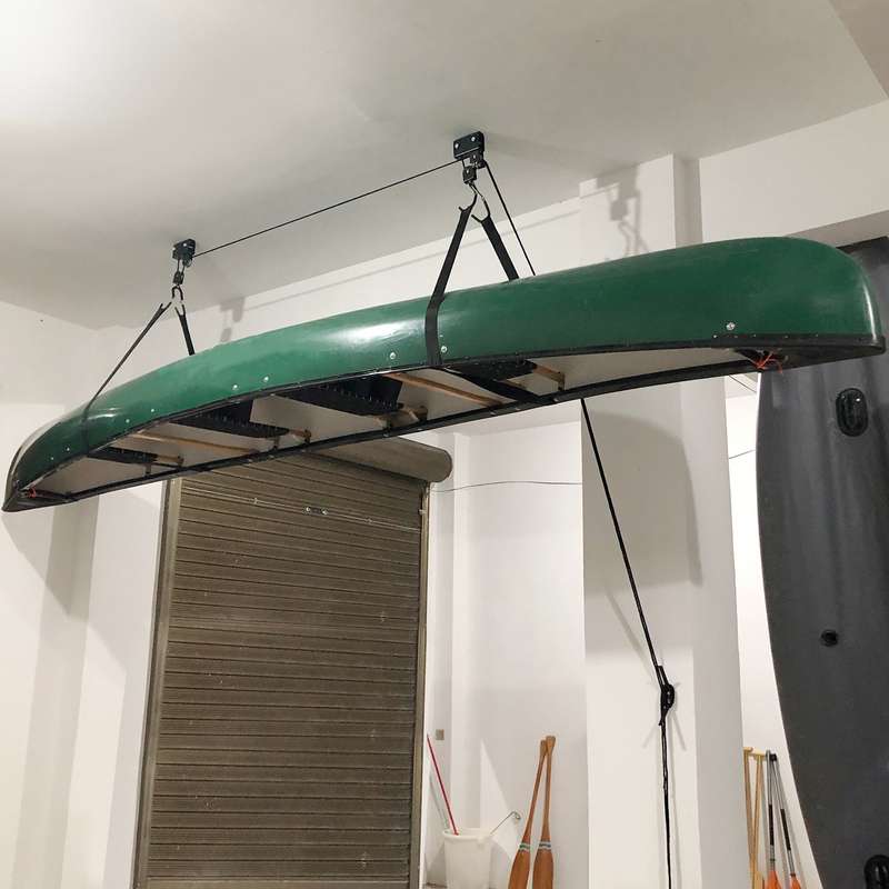 Kayak Lift with Hanging Pulley System Kayak Ceiling Rack Garage Ceiling Mount for Bicycle Pad