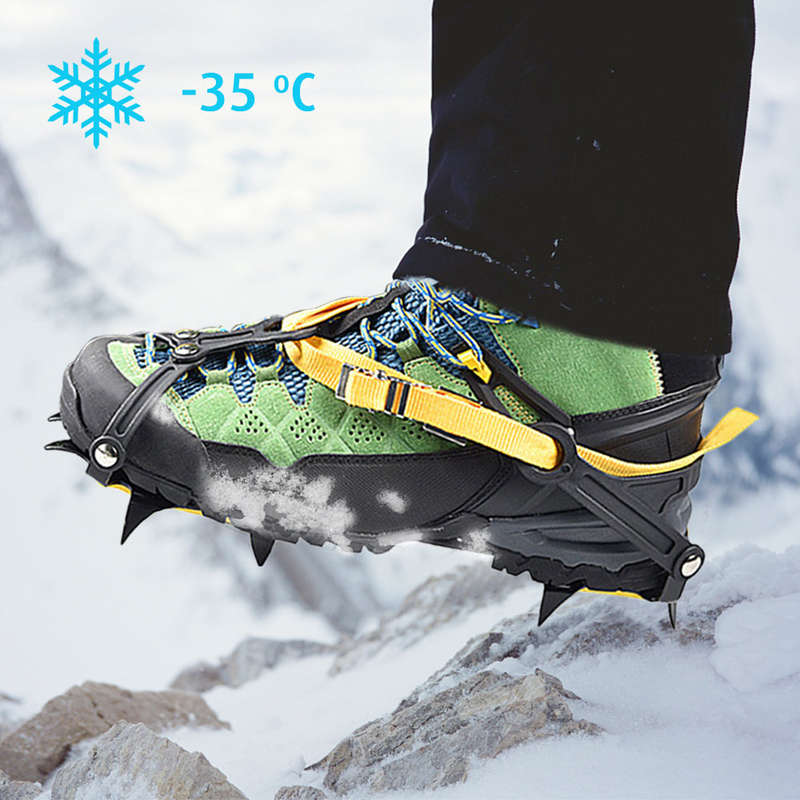 10 Teeth Crampons Traction Cleats Winter Snow Boot Shoe Covers Ice Snow Grips for Hiking Ice