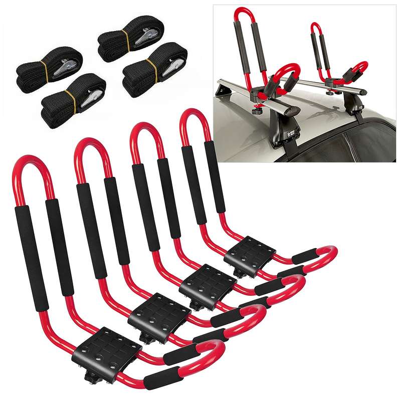 2 Pairs Kayak Roof Racks Kayak Canoe Boat Surfboard Roof Top Mount Racks for Car Truck Crossb