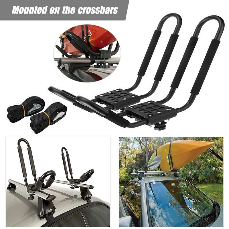 2 Pairs Kayak Roof Racks Kayak Canoe Boat Surfboard Roof Top Mount Racks for Car Truck Crossb