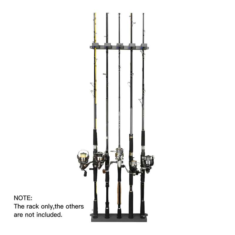 Fishing Rod Rack for 10 Fishing Rods Wall Mounted Fishing Pole Storage Rack Stand Holder