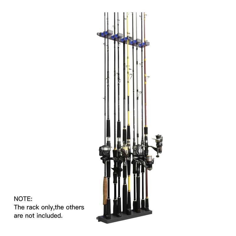 Fishing Rod Rack for 10 Fishing Rods Wall Mounted Fishing Pole Storage Rack Stand Holder
