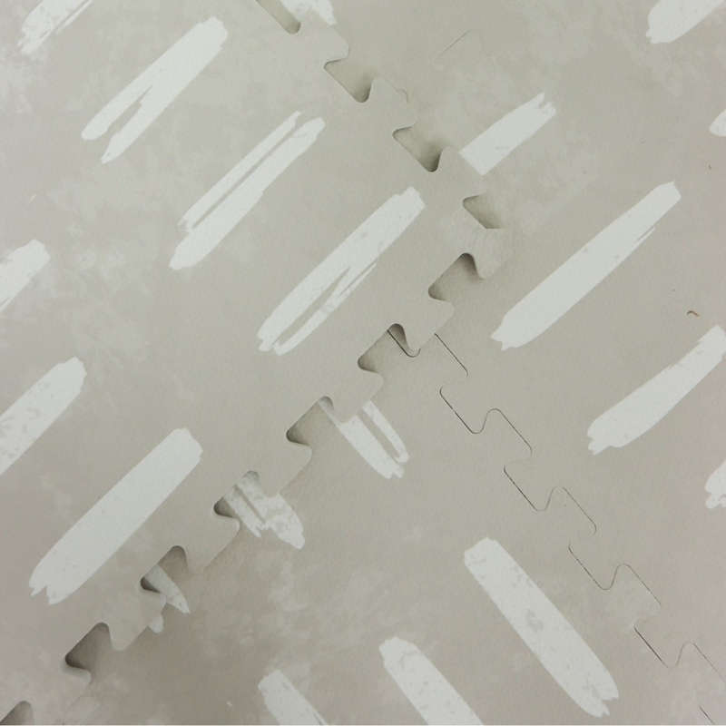 EVA Foam Baby play mat Beige with White stripes