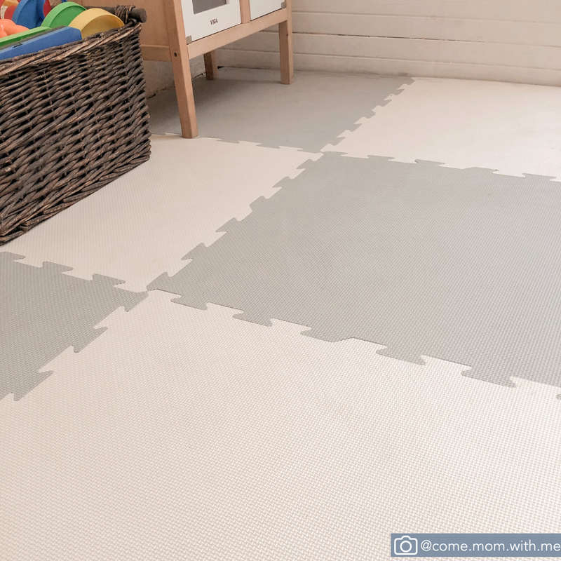 EVA Foam Baby play mat Grey & Ivory