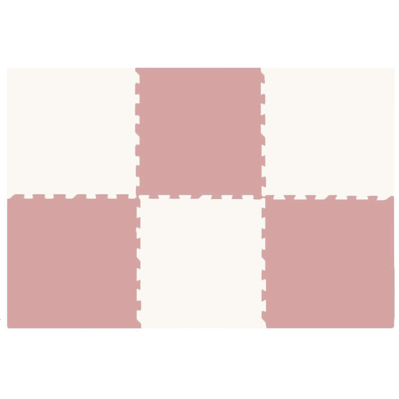 EVA Foam Baby play mat Rose Pink & Ivory