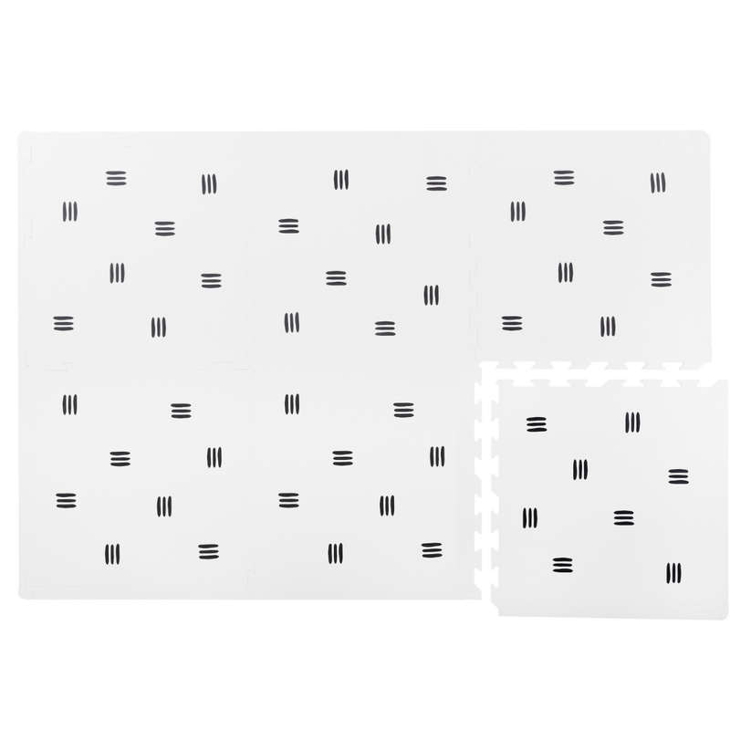 EVA Foam Baby Play Mat - White with Black Stripes