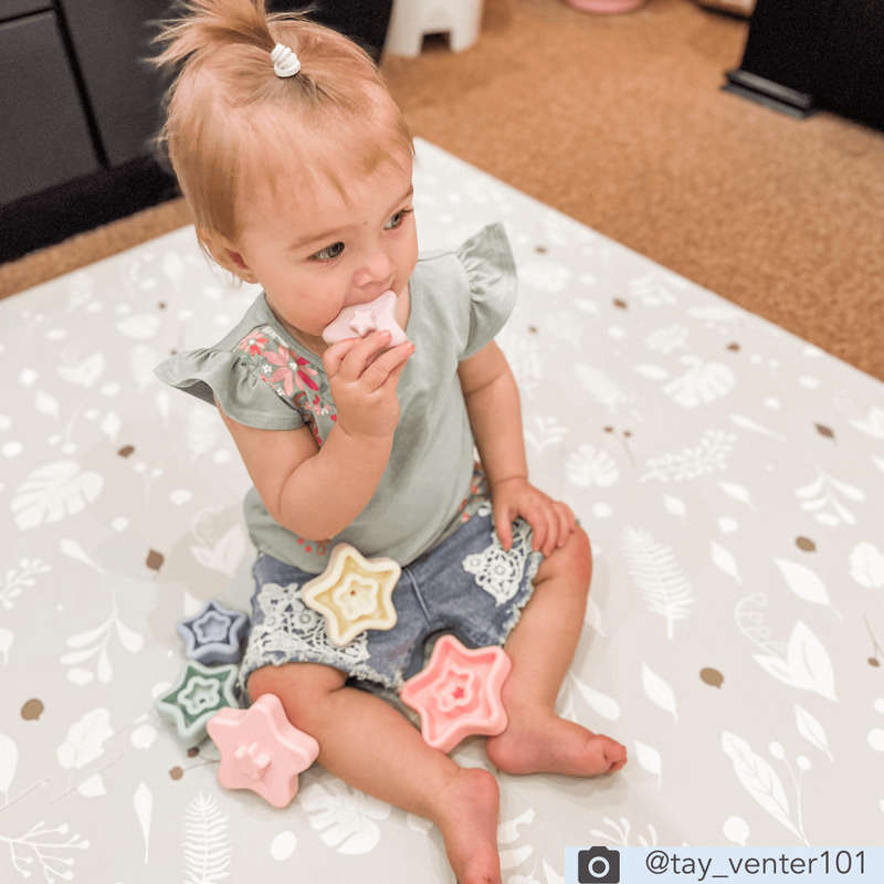 EVA Foam Baby Play Mat - Metallic Garden - Grey