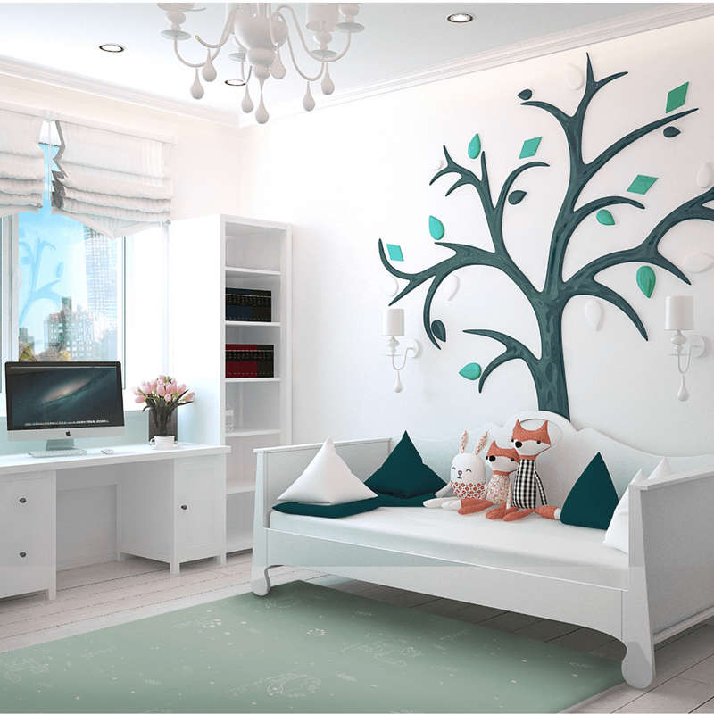 EVA Foam Baby Play Mat - Fairytale Forest - Mint Green
