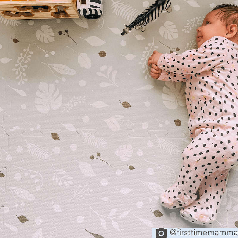 EVA Foam Baby Play Mat - Metallic Garden - Grey