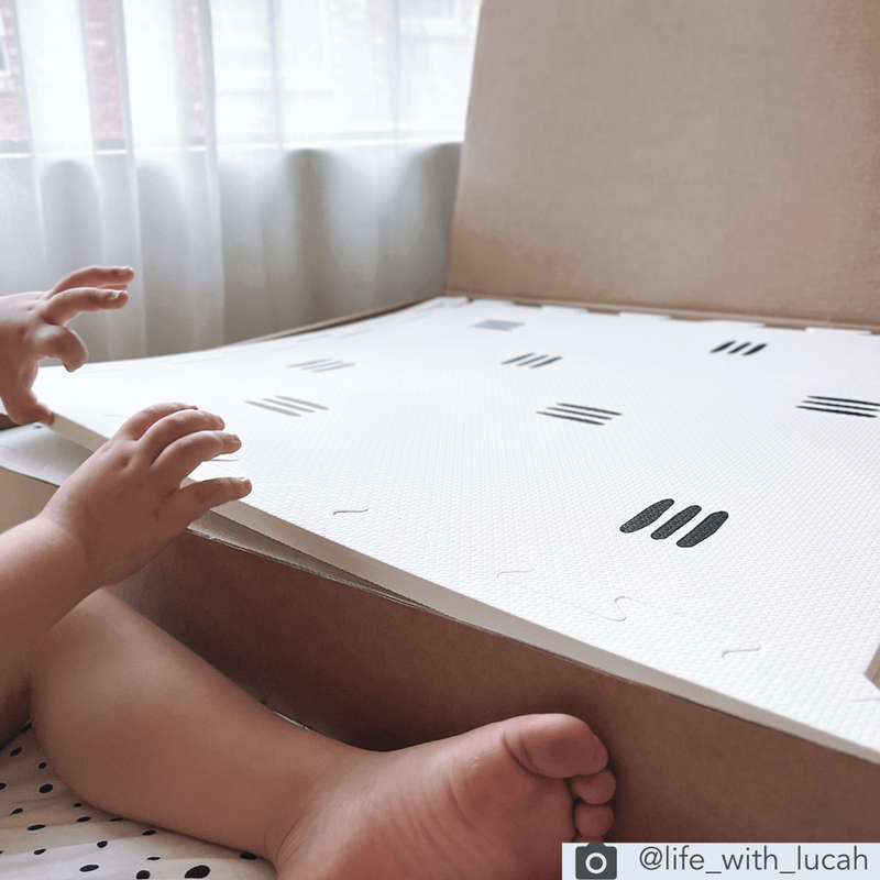 EVA Foam Baby Play Mat - White with Black Stripes
