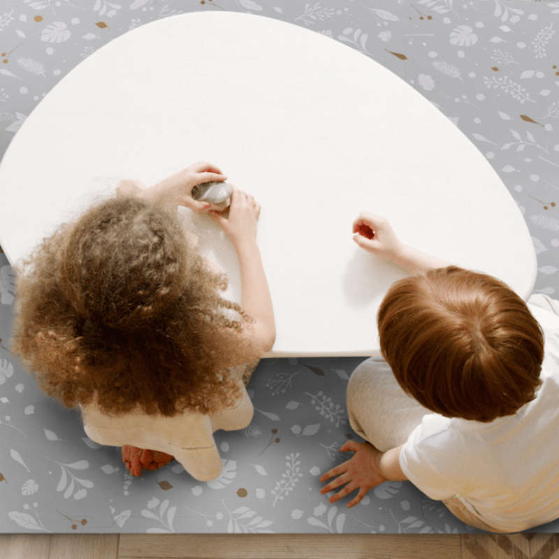 EVA Foam Baby Play Mat - Metallic Garden - Grey
