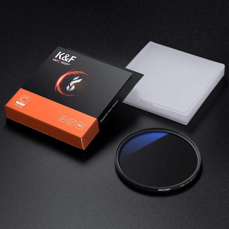 K&F Concept PRO 77mm Classic Series Slim Blue Multi Coated Circular Polariser (CPL) filter - KF01...