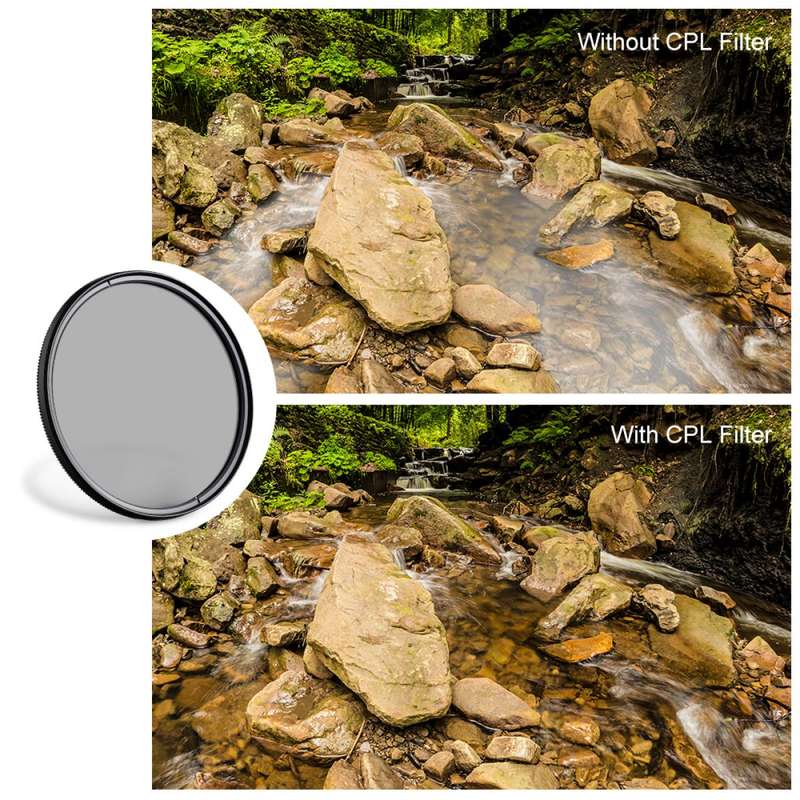 K&F Concept PRO 77mm Classic Series Slim Blue Multi Coated Circular Polariser (CPL) filter - KF01...