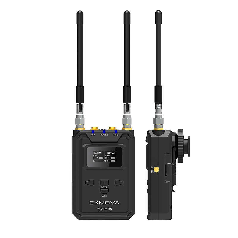 CKMOVA UHF Dual-Channel Wireless Mic System 2 X Transmitters with Audio Recorders & 1X Receiver V...