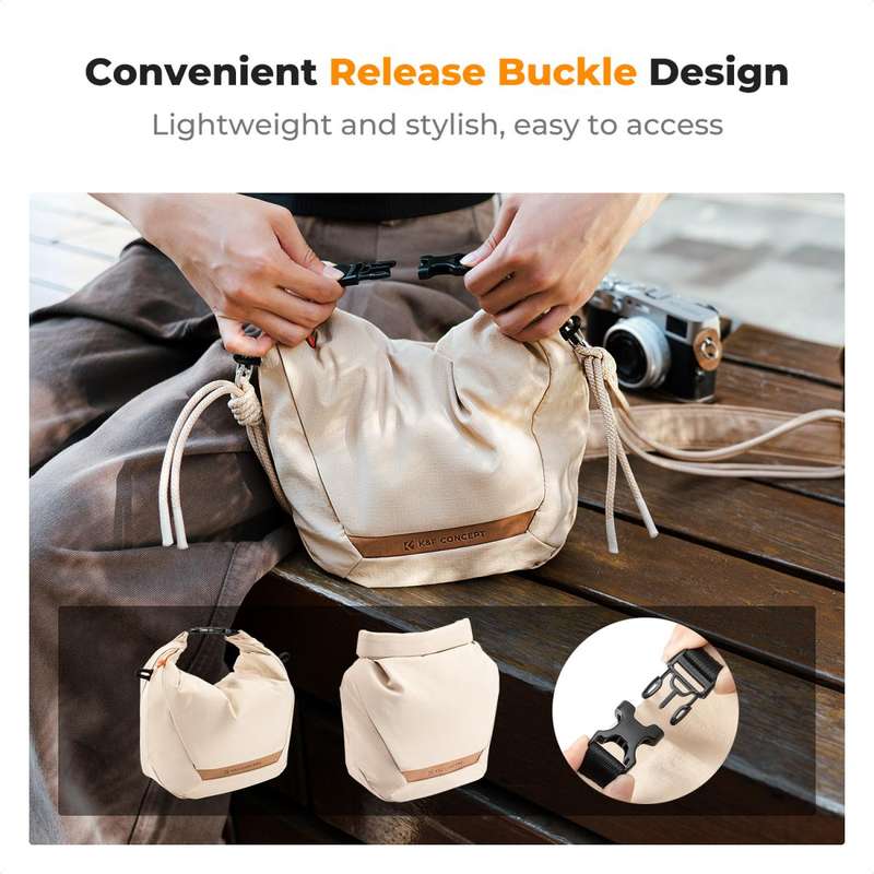 K&F Urban Wander U11 Compact Lightweight Versatile 5 Liter Camera Sling Bag  Beige