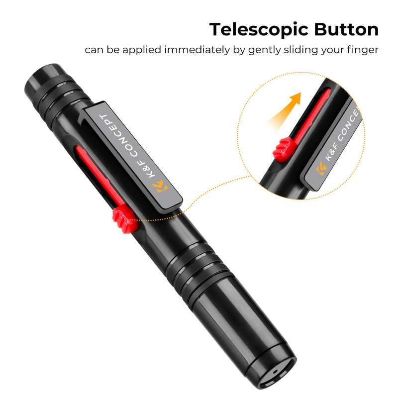 K&F Lens Cleaning Pen with Double-Sided Carbon Heads & Retractable Soft Brush