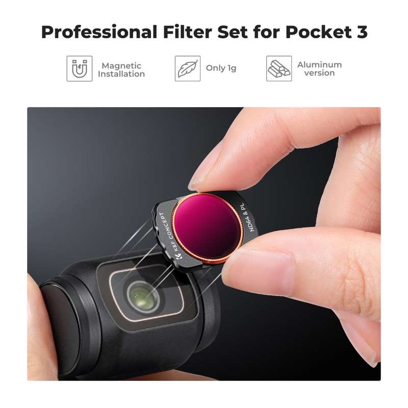 K&F Concept Magnetic UV + CPL + ND/PL(4+5+6+8 stops) Filter Set for DJI Osmo Pocket 3