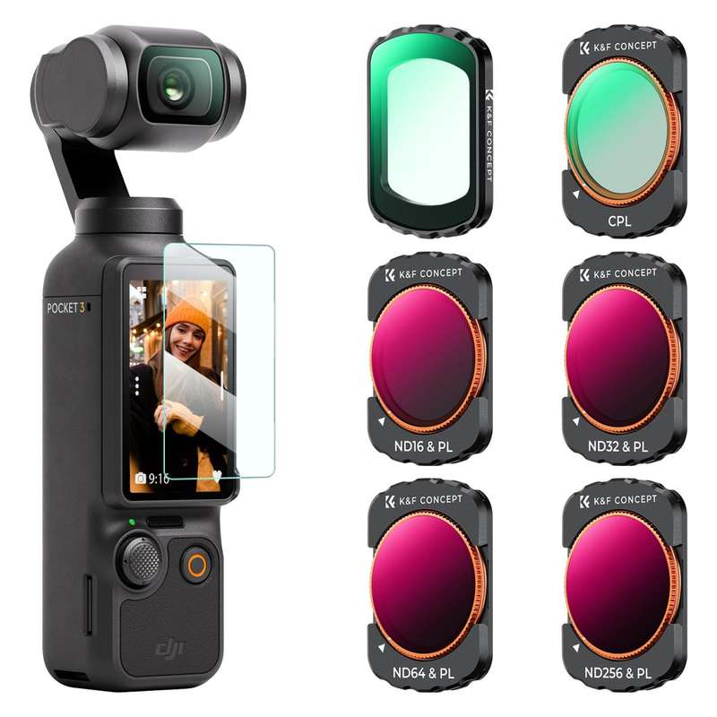 K&F Concept Magnetic UV + CPL + ND/PL(4+5+6+8 stops) Filter Set for DJI Osmo Pocket 3