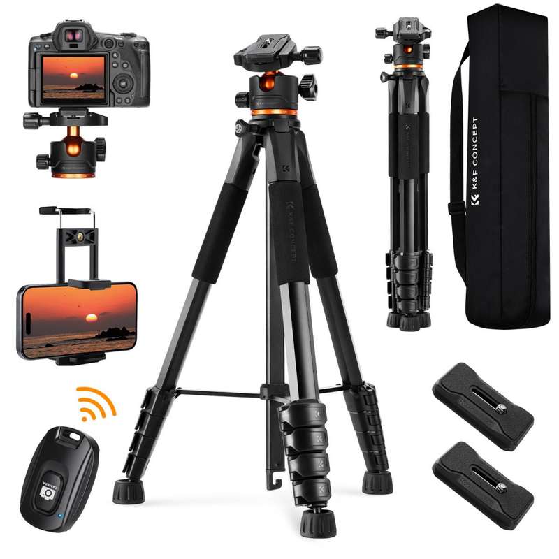 K&F Concept Smart Lightweight Camera & Phone Tripod | Ultimate Stability 8kg Load Capacity  S2...