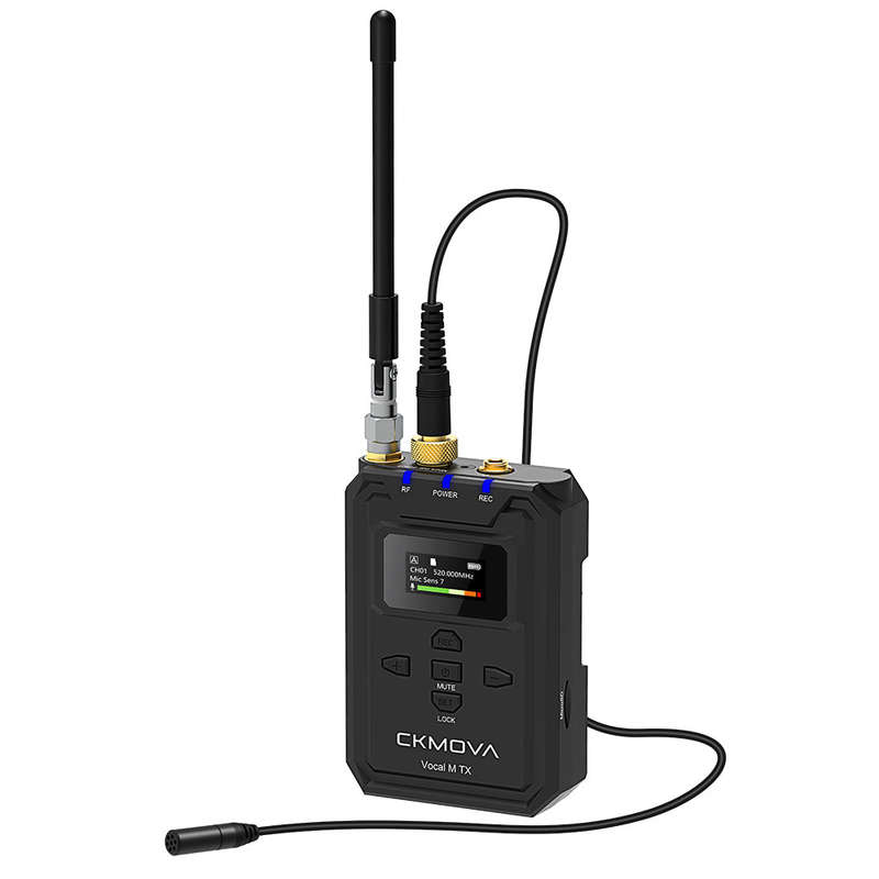 CKMOVA UHF Dual-Channel Wireless Mic System 2 X Transmitters with Audio Recorders & 1X Receiver V...