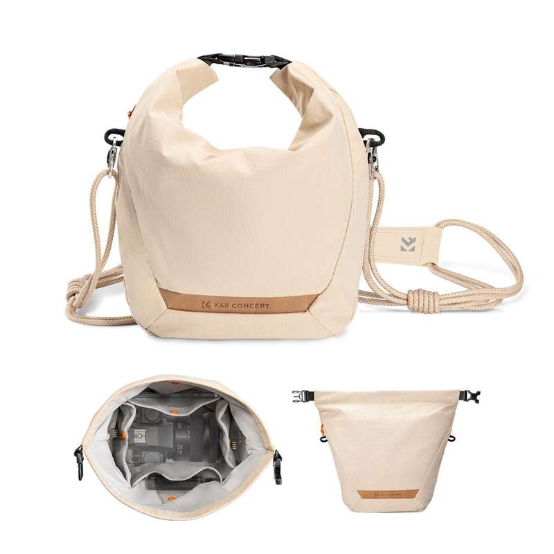 K&F Urban Wander U11 Compact Lightweight Versatile 5 Liter Camera Sling Bag  Beige