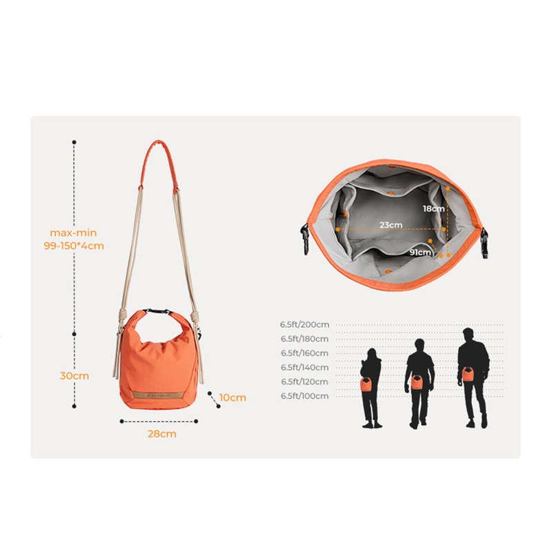 K&F Concept Urban Wander U11 5 Liter Compact Lightweight Versatile Camera Sling Bag  Orange