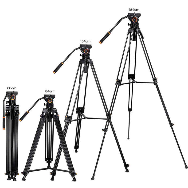 K&F Concept 8Kg Cap Aluminium Video Tripod, Panorama Fluid Ballhead KF09-121