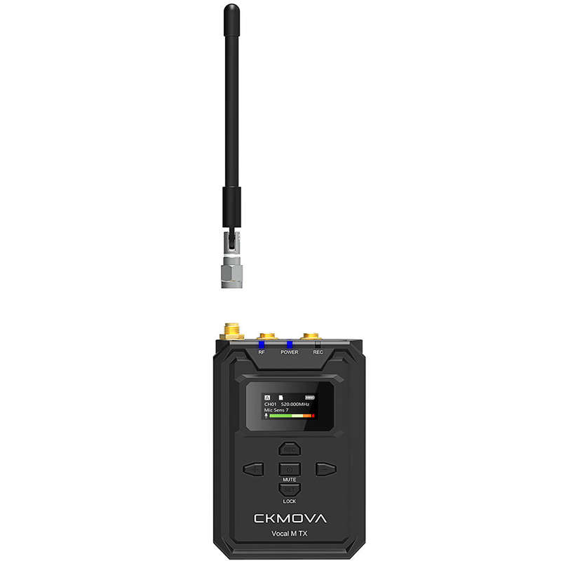 CKMOVA UHF Dual-Channel Wireless Mic System 2 X Transmitters with Audio Recorders & 1X Receiver V...