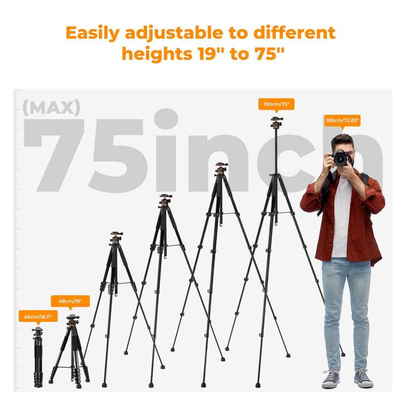 K&F Concept Smart Lightweight Camera & Phone Tripod | Ultimate Stability 8kg Load Capacity  S2...